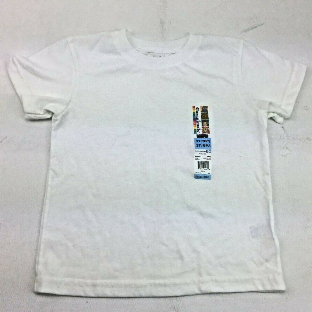 Garanimals Boy Girls Unisex White Short Sleeve Crew Neck T-Shirt Top 3T